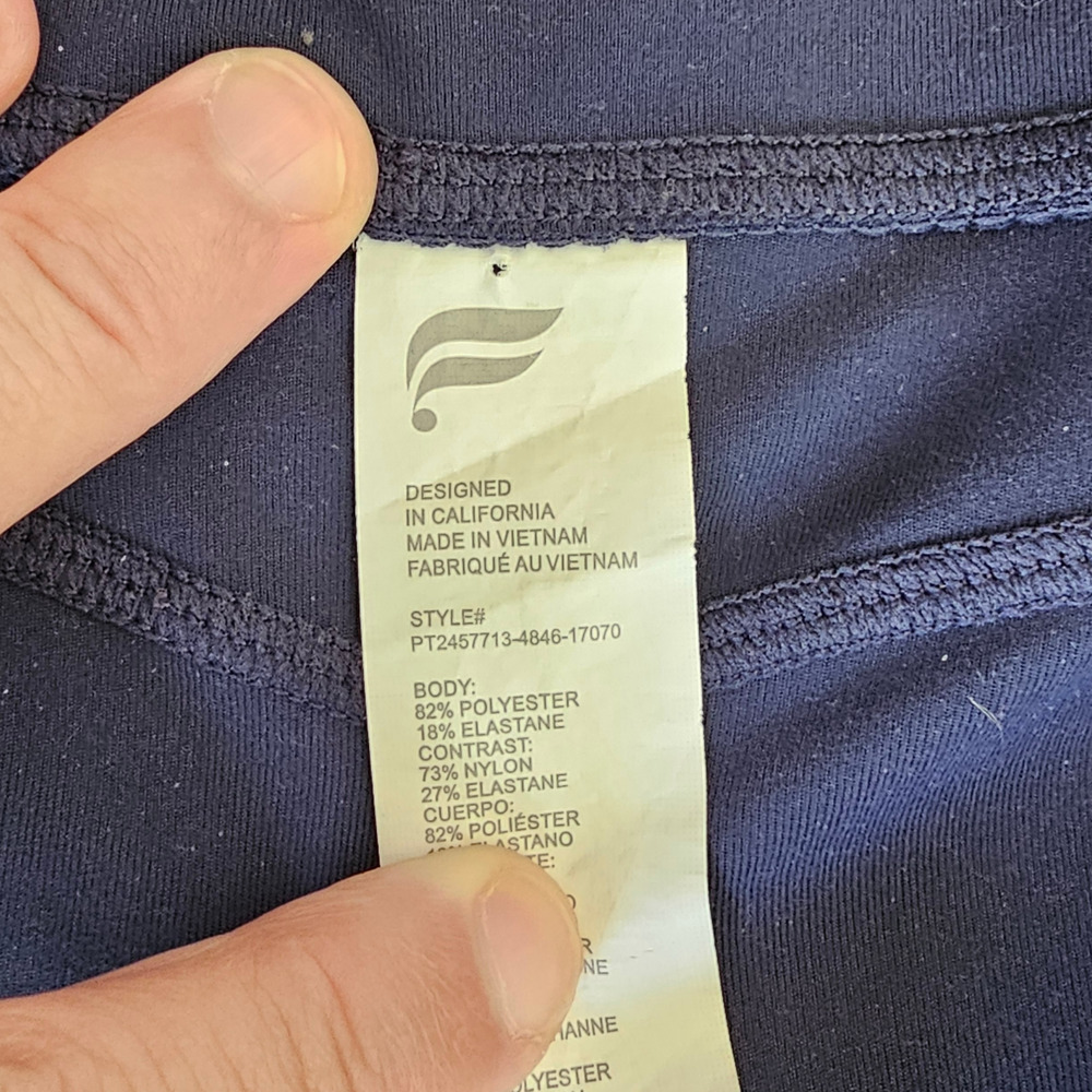 Fabletics PureLuxe High Waisted Flare Pants Navy Blue Side Pockets XXL 1X Yoga - Picture 5 of 9
